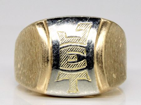 10k Two Tone Gold  JET  Ring | SZ 8.75 | Sale