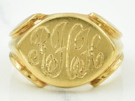 10k Yellow Gold  RHH  Signet Ring | SZ 6.75 | For Sale