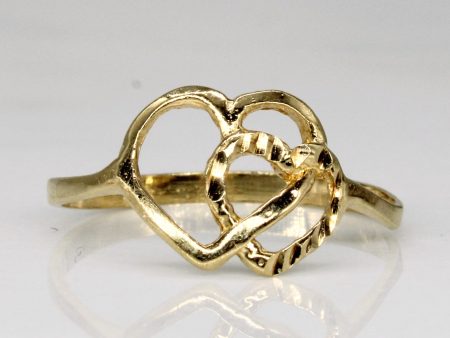 10k Yellow Gold Heart Ring | SZ 5.5 | Supply