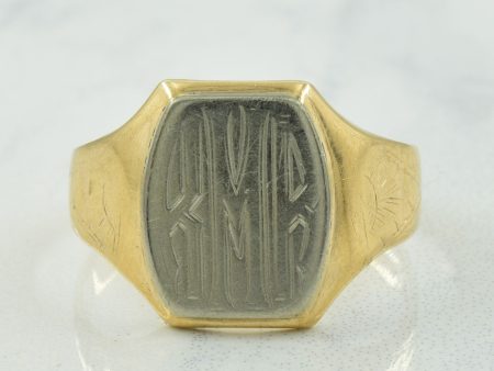 10k Two Tone Gold Signet Ring | SZ 8 | For Cheap