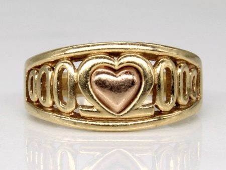 10k Two Tone Gold Heart Ring | SZ 5 | Sale