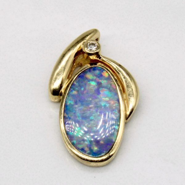 Boulder Opal & Diamond Pendant | 1.75ct, 0.02ct | Supply