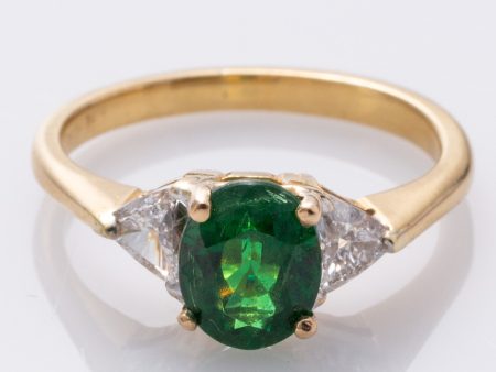 14K Tsavorite and Diamond Cocktail Ring | 1.32ct, 0.30ctw | SZ 4.25 | Online Sale