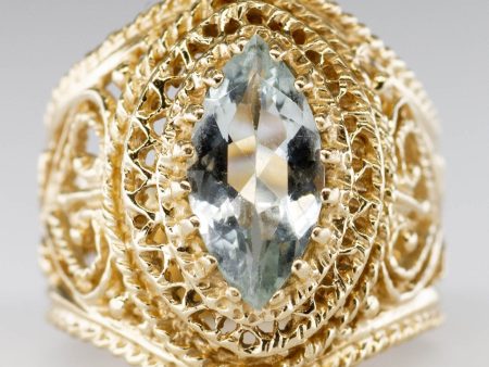 10k Yellow Gold Aquamarine Ring | 1.00ct | SZ 5.5 For Discount