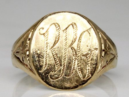 10k Yellow Gold  R.B.G.  Signet Ring | SZ 8 | For Discount