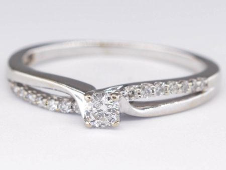 Diamond Cross Over Ring | 0.12ct | SZ 7.25 | on Sale